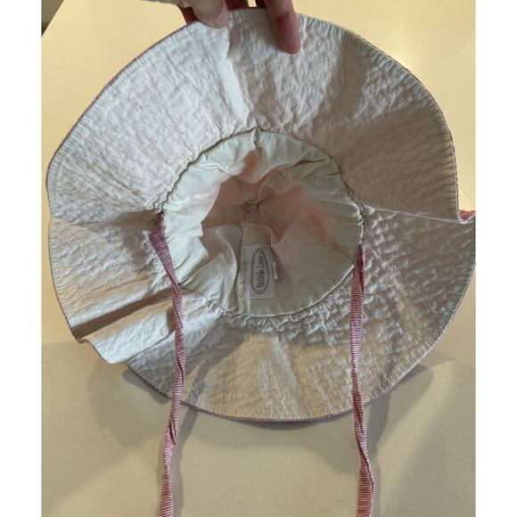 Guthrie Lane Baby Size Large Hat Striped Red Off White 100% Cotton Prairie - Picture 3 of 8